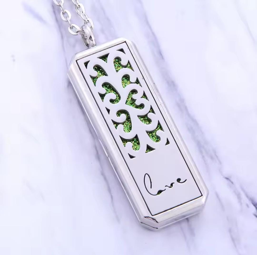 Rectangle Girls Scent & Perfume Pendant Necklace Best For Aromatherapy