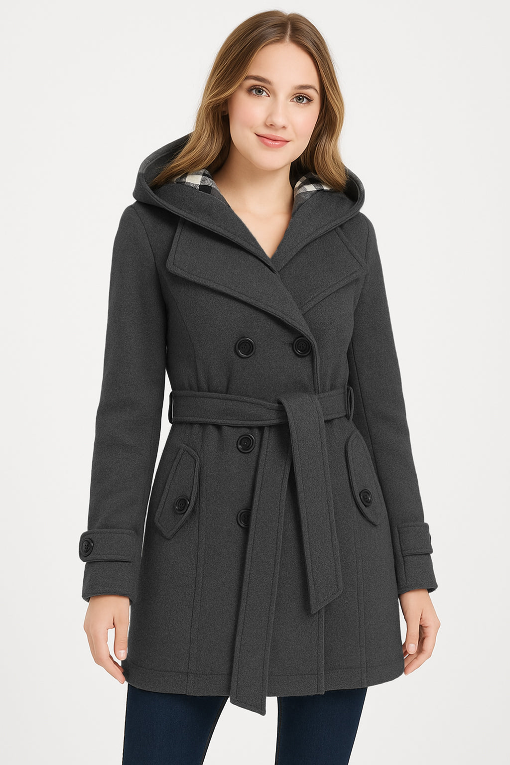 WOMEN LONG COAT CHARCOAL