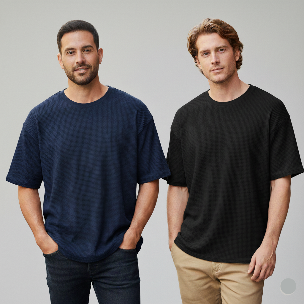 WAFFLE KNITTED TEES - PACK OF 2 -D3