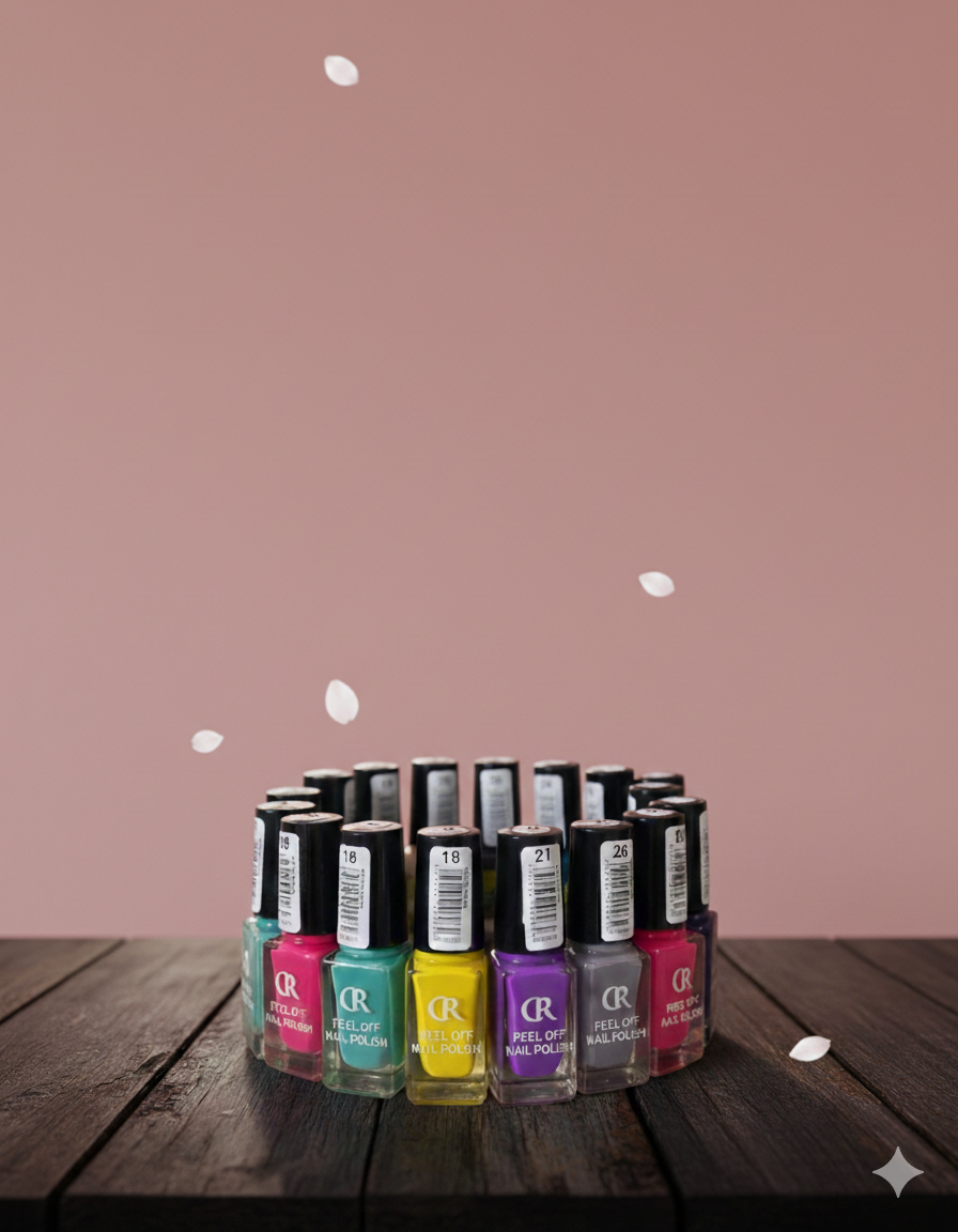 PEEL OFF NAIL POLISH( PACK OF 12)