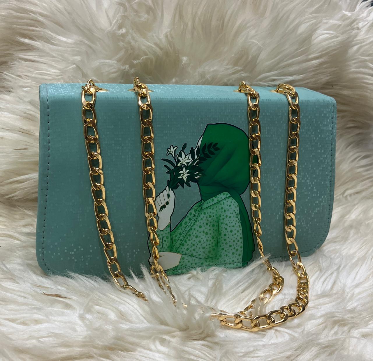 HIJABI ART CHAIN SHOULDER HAND BAGS