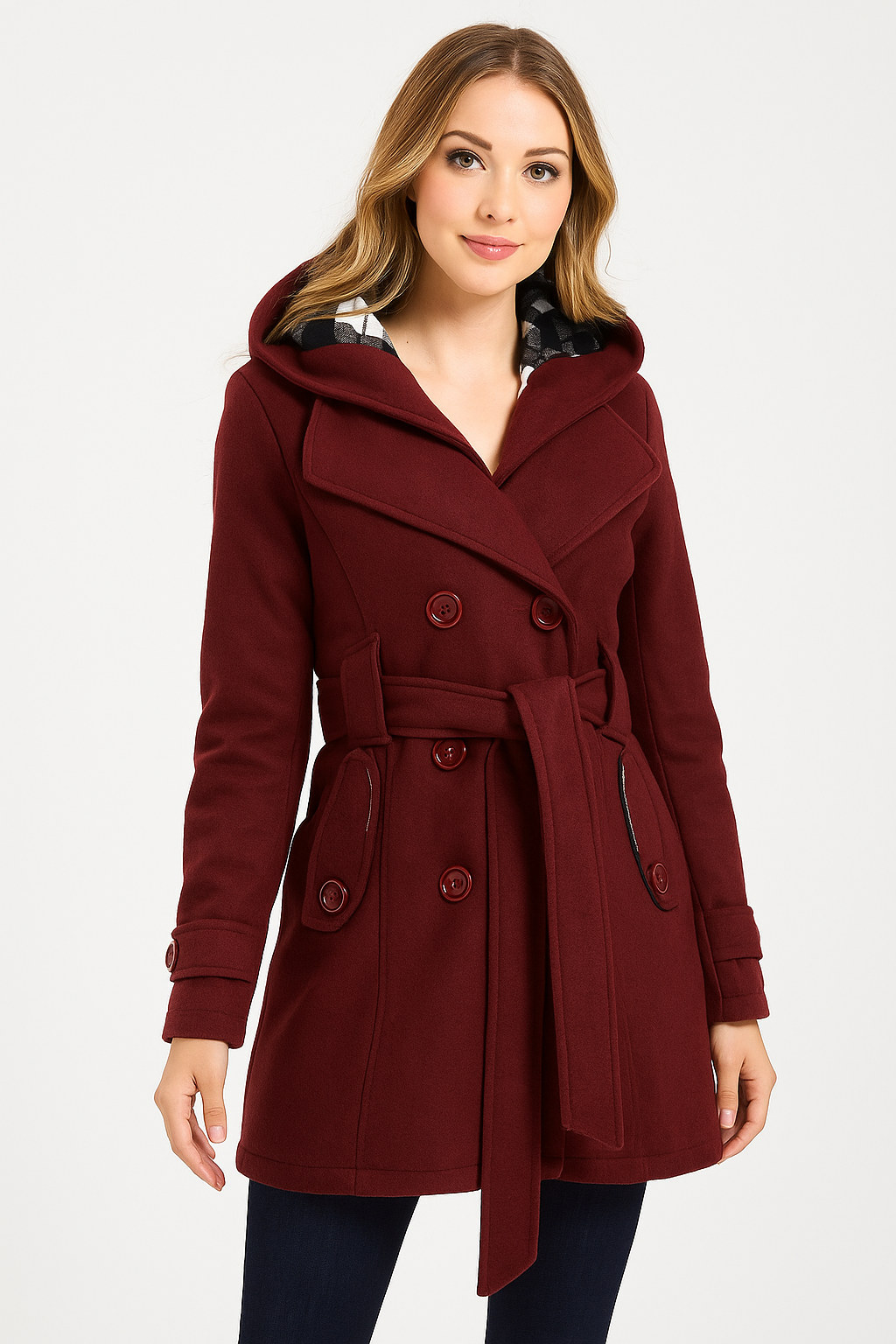 WOMEN LONG COAT MAROON