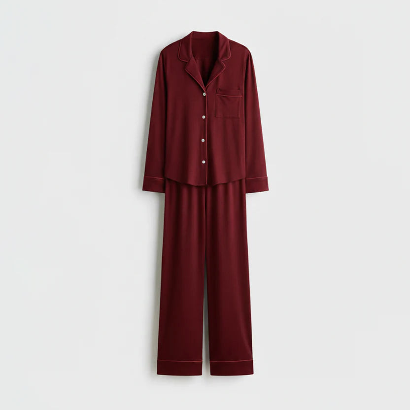 CLOUD PAJAMA SET-DEEP RED