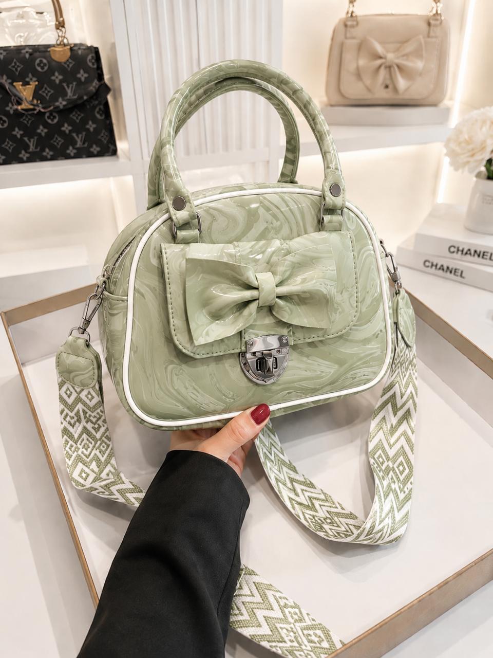 OCEAN MARBLE BOW BAG