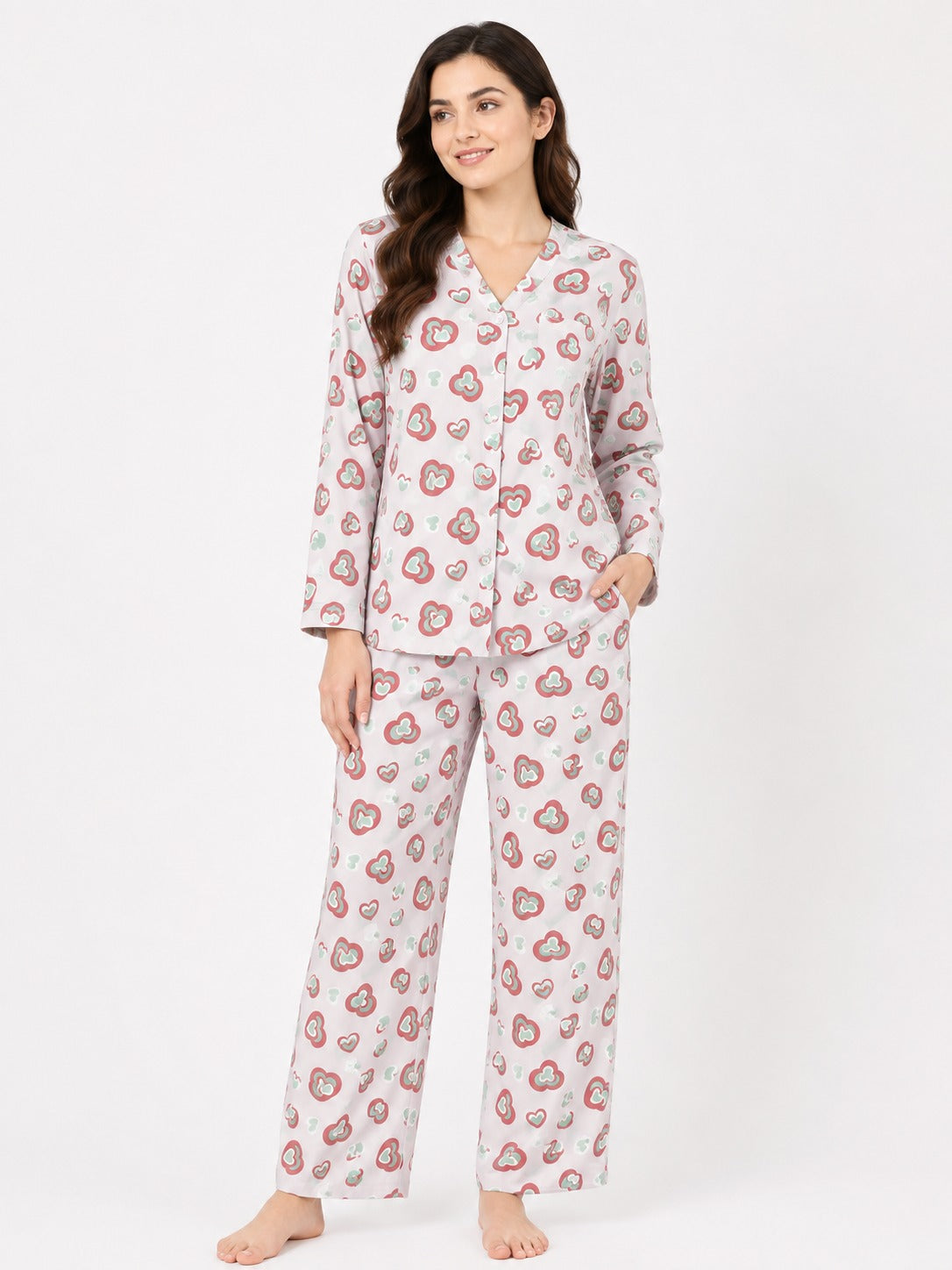 BARBARY V-NECK CO-ORD SET'S SBSVPJ-10