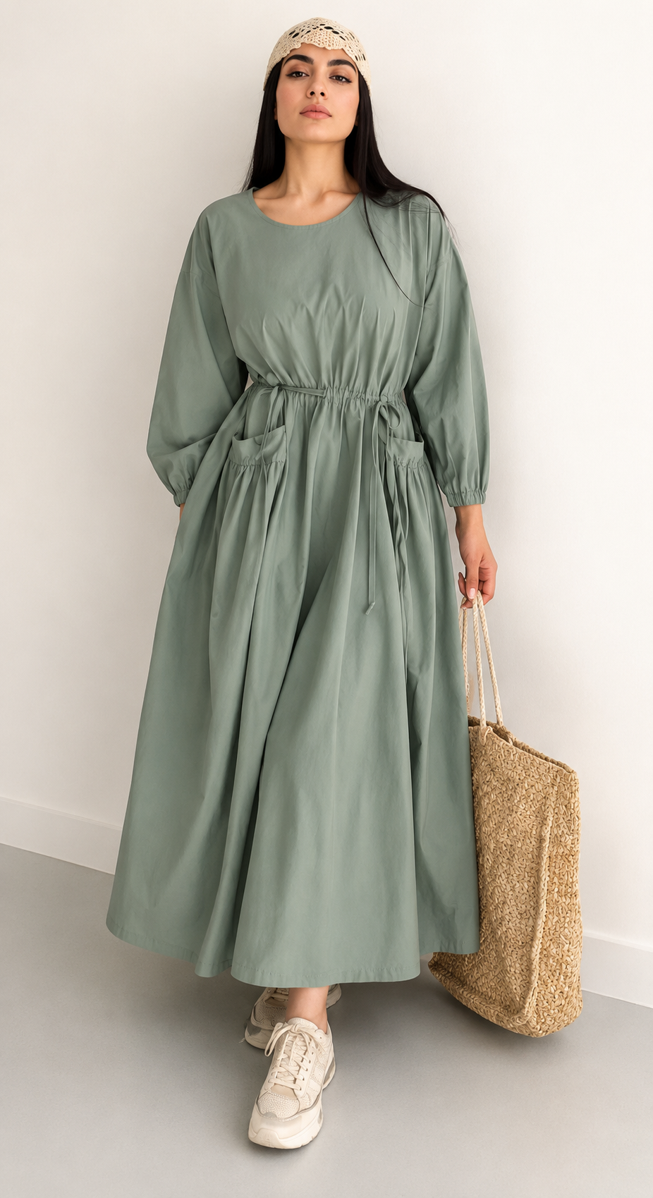 Linen Maxi Dress – Breathable Elegant Nightwear SBS-10