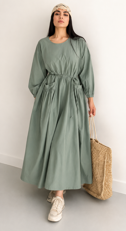 Linen Maxi Dress – Breathable Elegant Nightwear SBS-10