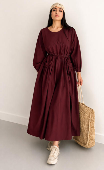 Linen Maxi Dress – Breathable Elegant Nightwear SBS-10