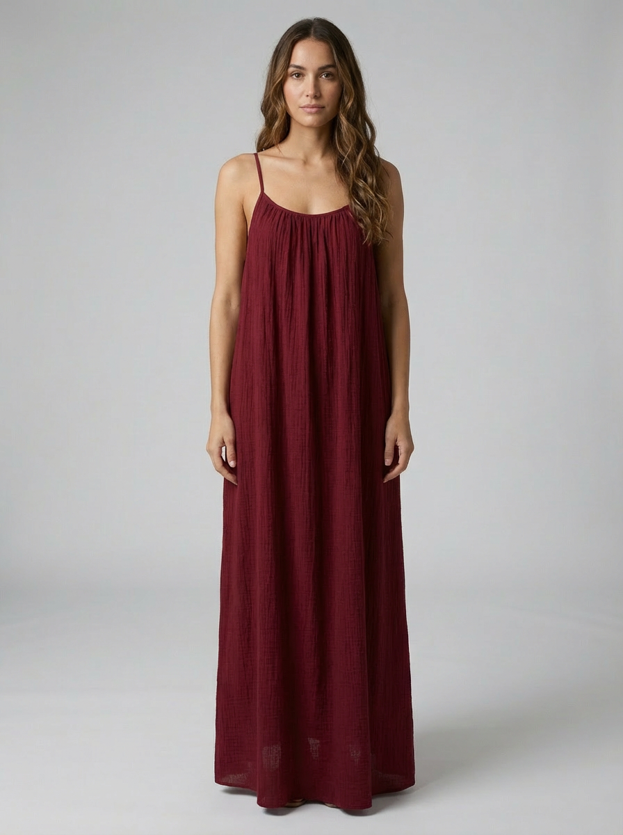 Premium Women's Linen STUNNING BACKLESS MAXI DRESS SBS-2