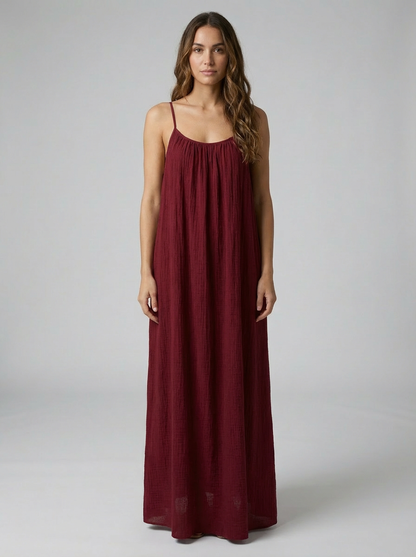 Premium Women's Linen STUNNING BACKLESS MAXI DRESS SBS-2