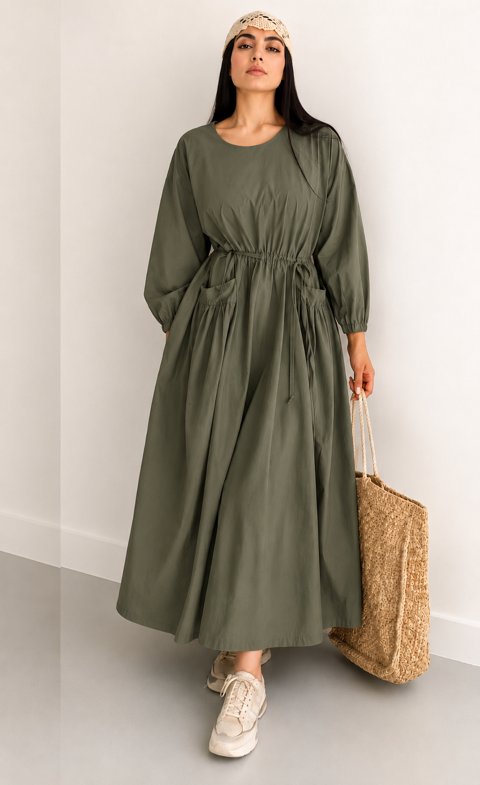 Linen Maxi Dress – Breathable Elegant Nightwear SBS-10