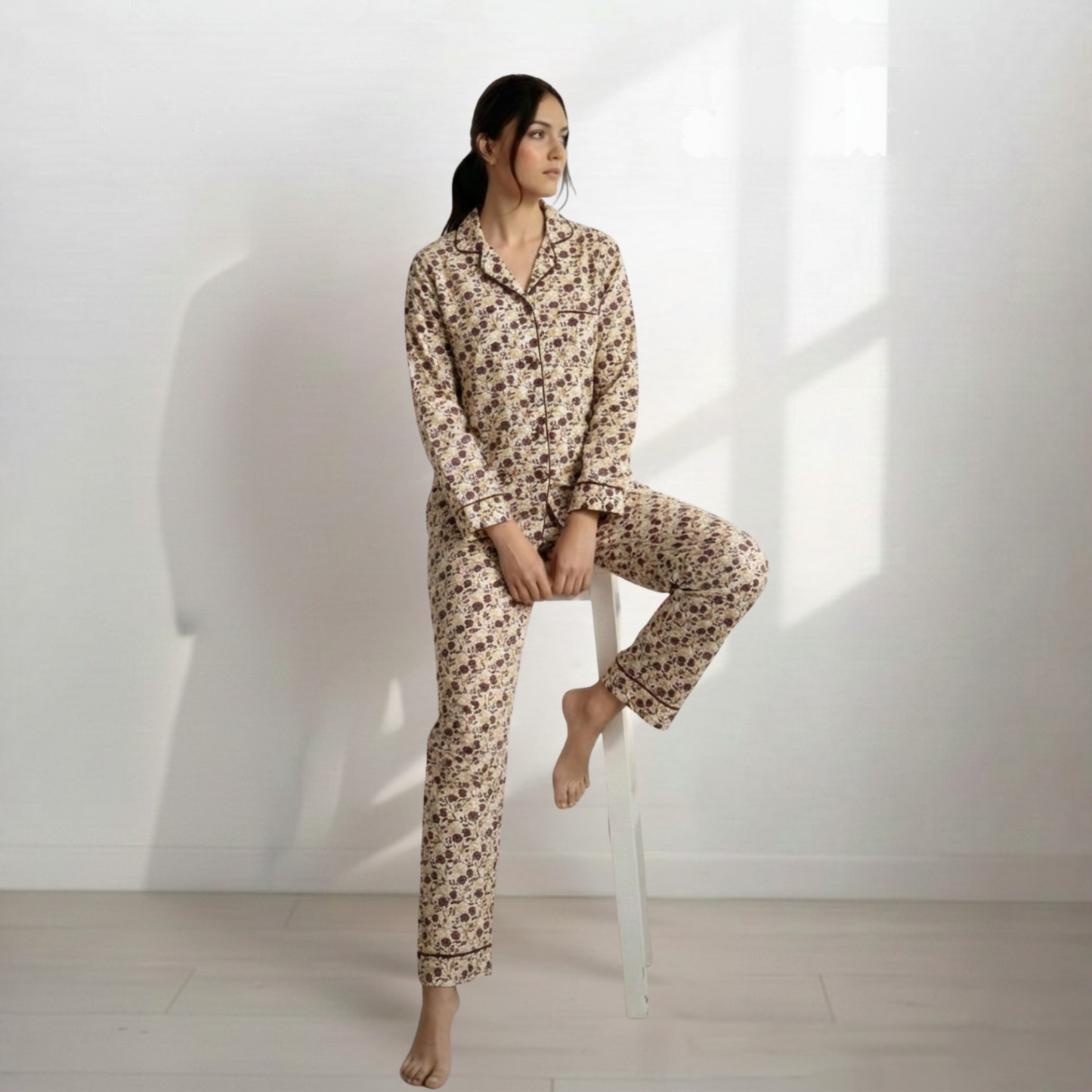 Digital Printed Button Down Night Suit - PNS-016