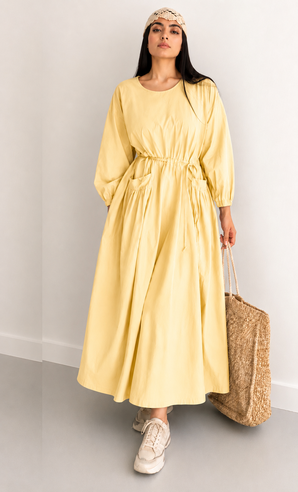 Linen Maxi Dress – Breathable Elegant Nightwear SBS-10