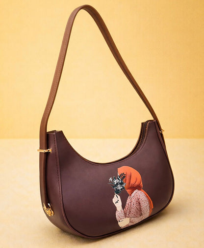 New Moon Style Hijab Printed Shoulder Bag