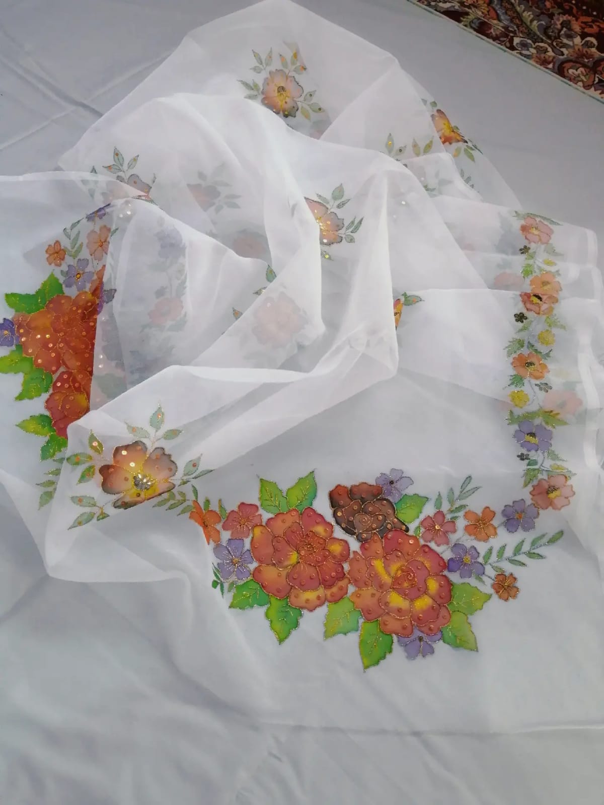 Hand Painted Dupatta  - 002