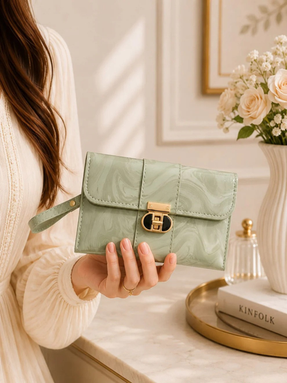 MARBLED CLUTCH SOFT BLUSH ELEGANCE