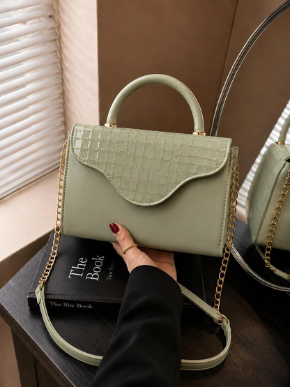 BLUSH CROC-TOP HAND BAG
