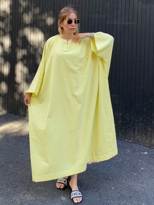 Premium Linen Batwing Kaftan Dress | Oversized Relaxed Fit Maxi Dress SBS-1
