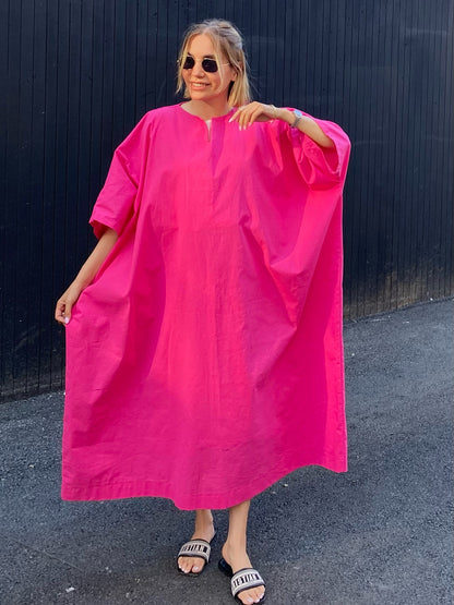 Premium Linen Batwing Kaftan Dress | Oversized Relaxed Fit Maxi Dress for Women SBS-1