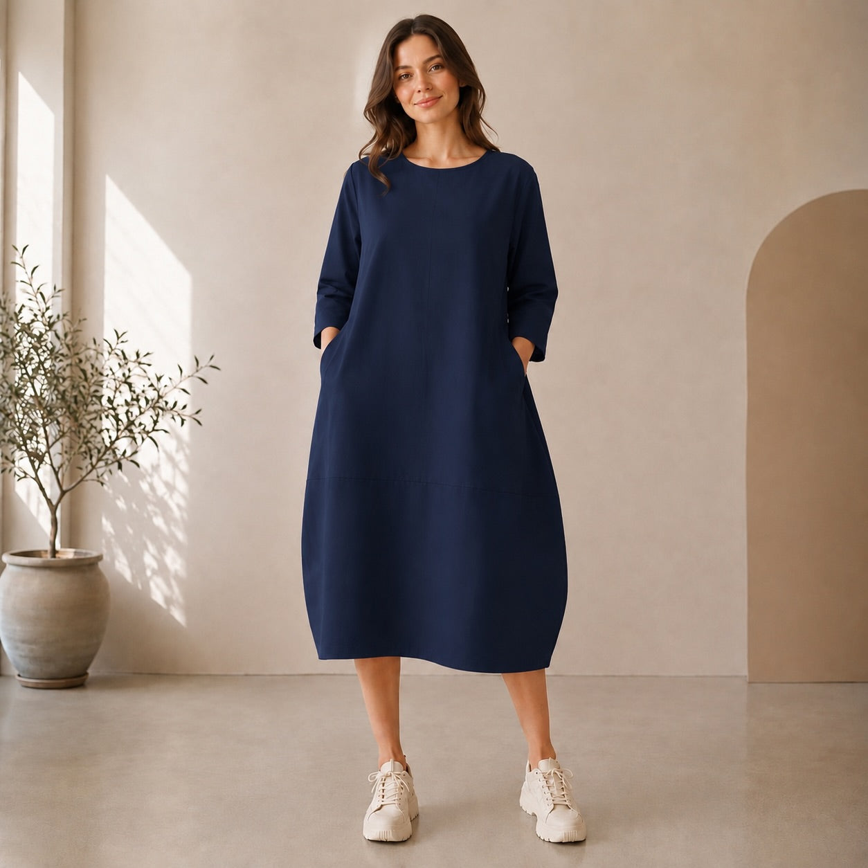SHADOW POCKET MIDI DRESS SBS-14