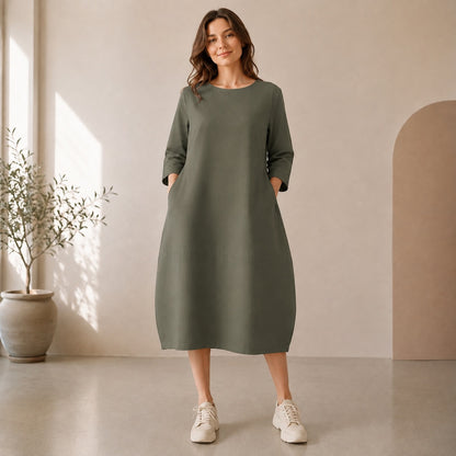 SHADOW POCKET MIDI DRESS SBS-14