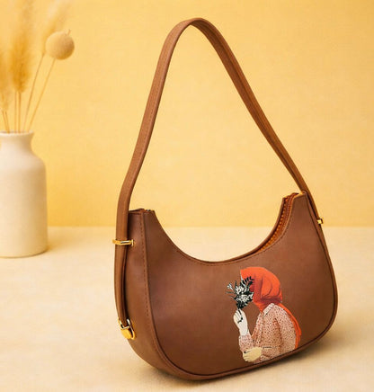 New Moon Style Hijab Printed Shoulder Bag