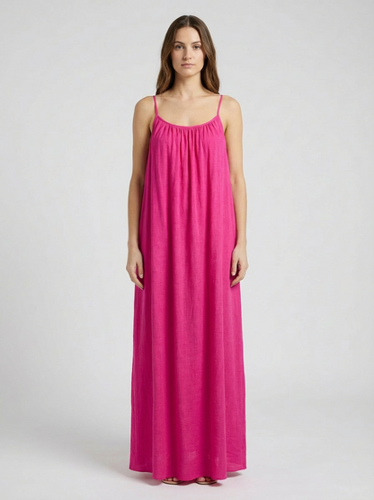 Premium Women's Linen STUNNING BACKLESS MAXI DRESS SBS-2