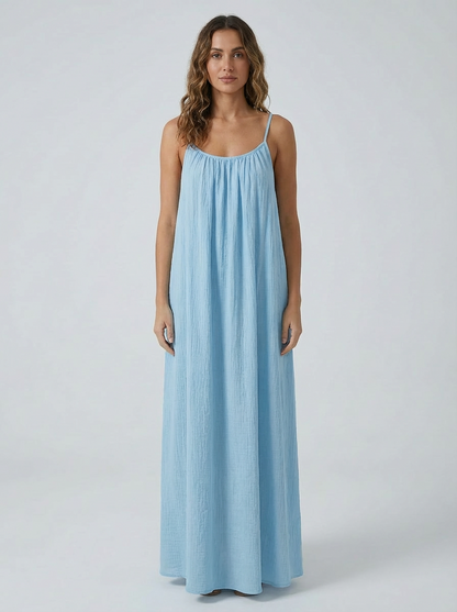 Premium Women's Linen STUNNING BACKLESS MAXI DRESS SBS-2