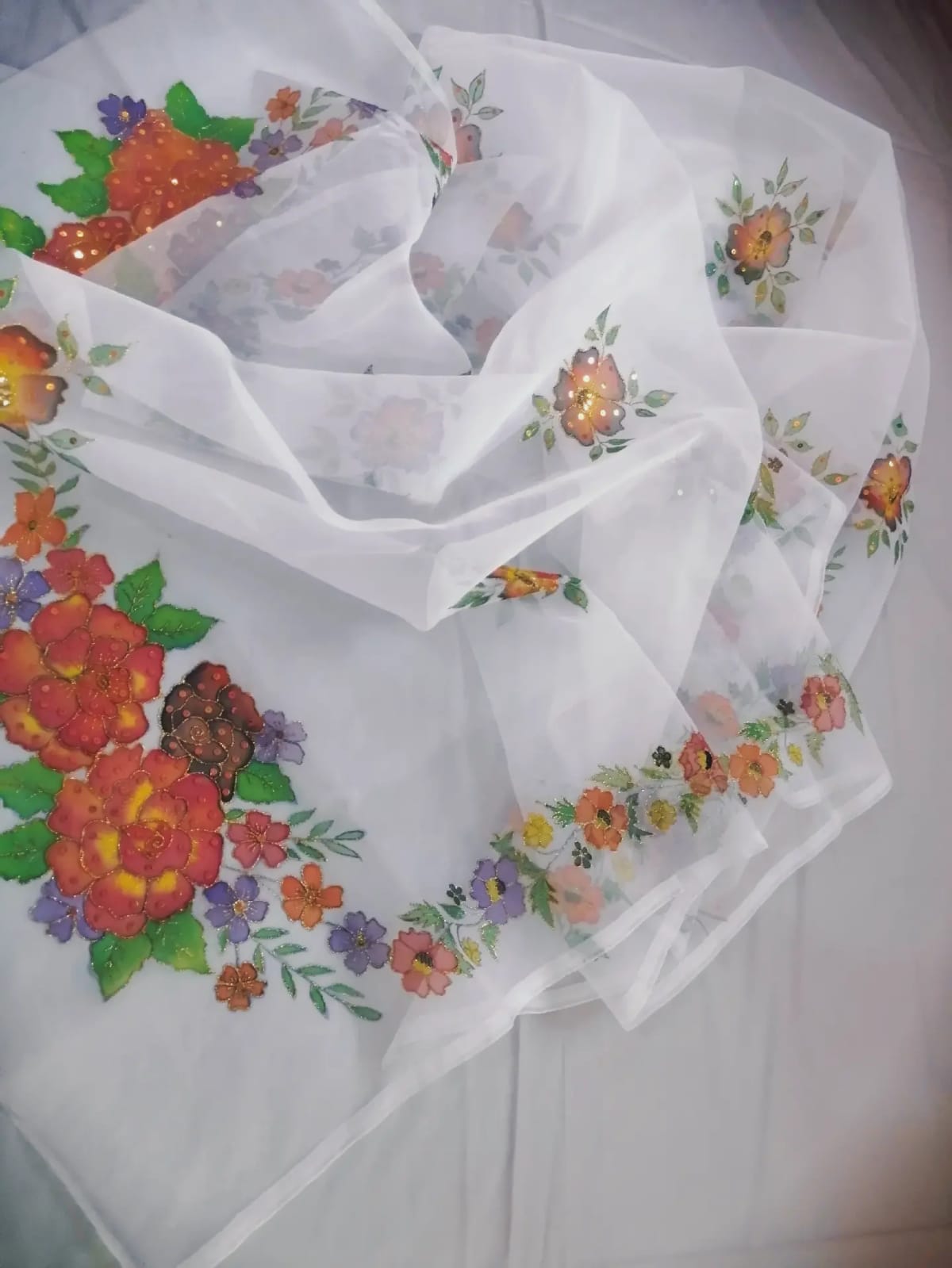 Hand Painted Dupatta  - 002