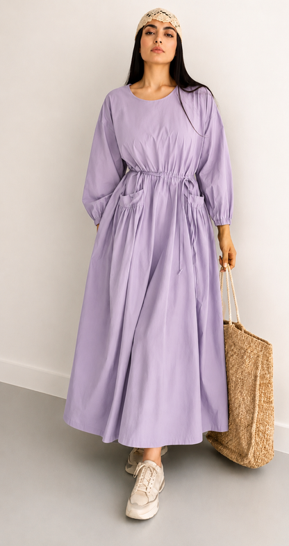 Linen Maxi Dress – Breathable Elegant Nightwear SBS-10