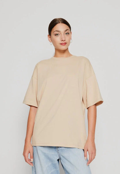 DROP SHOULDER T-SHIRT - BIEGE