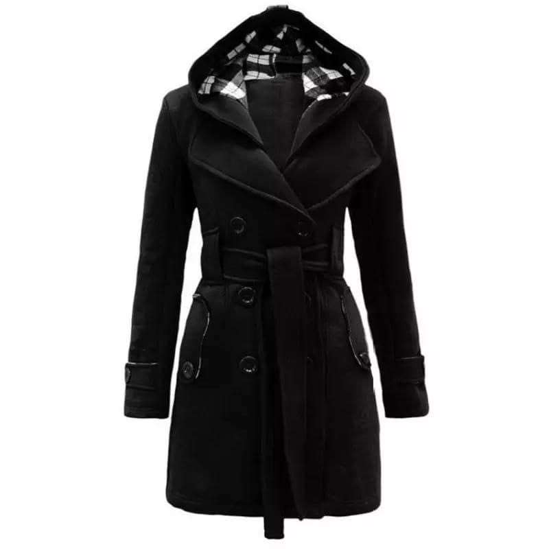 WOMEN LONG COAT - BLACK