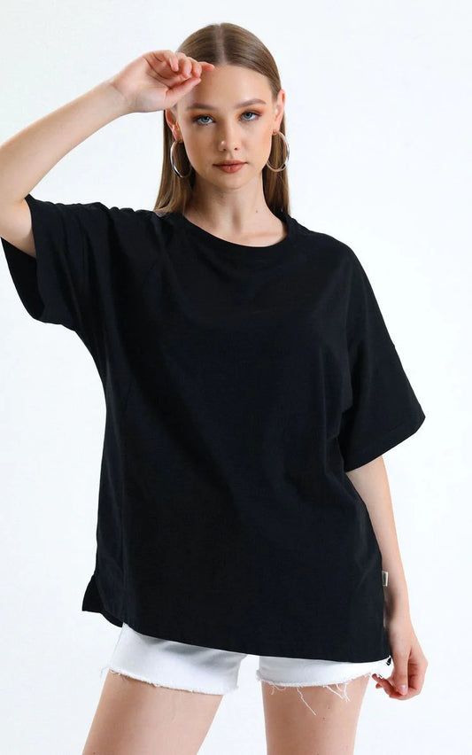 DROP SHOULDER T-SHIRT - BLACK