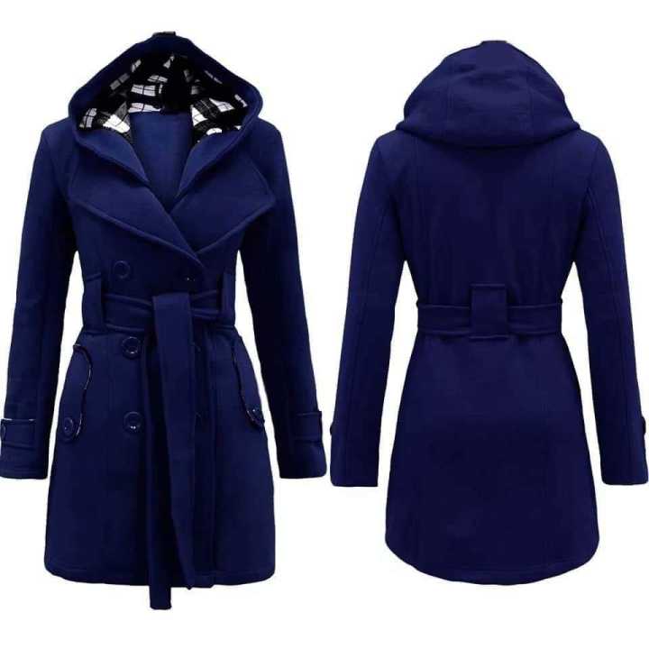 WOMEN LONG COAT NAVYBLUE