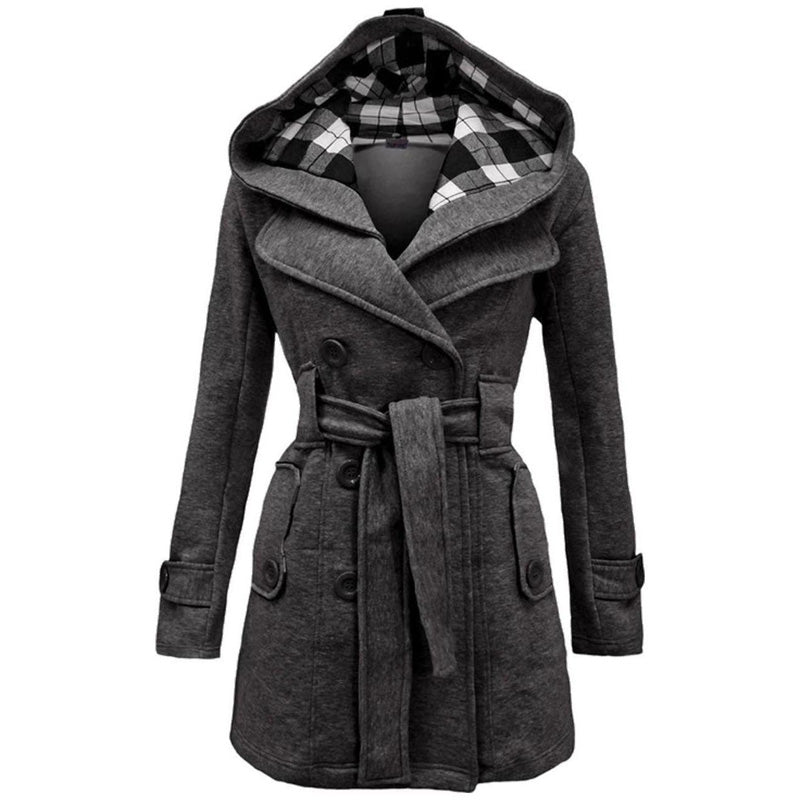 WOMEN LONG COAT - CHARCOAL