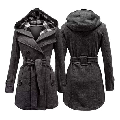 WOMEN LONG COAT - CHARCOAL