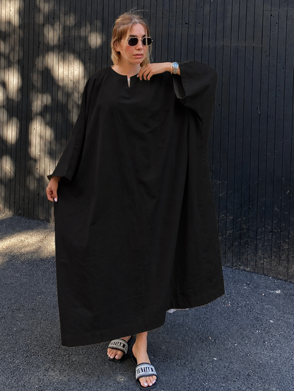 Premium Linen Batwing Kaftan Dress | Oversized Relaxed Fit Maxi Dress for Women SBS-1