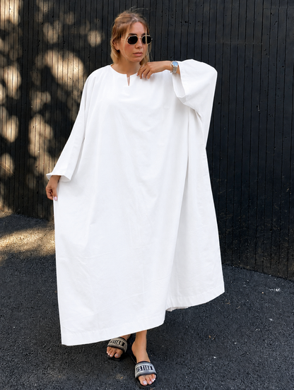 Premium Linen Batwing Kaftan Dress | Oversized Relaxed Fit Maxi Dress for Women SBS-1