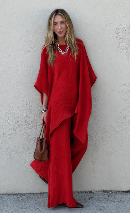 Elegant Linen Co-Ord Set – Loose Fit Two Piece Outfit SBS-12