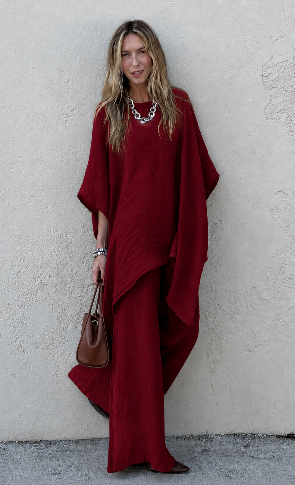 Elegant Linen Co-Ord Set – Loose Fit Two Piece Outfit SBS-12