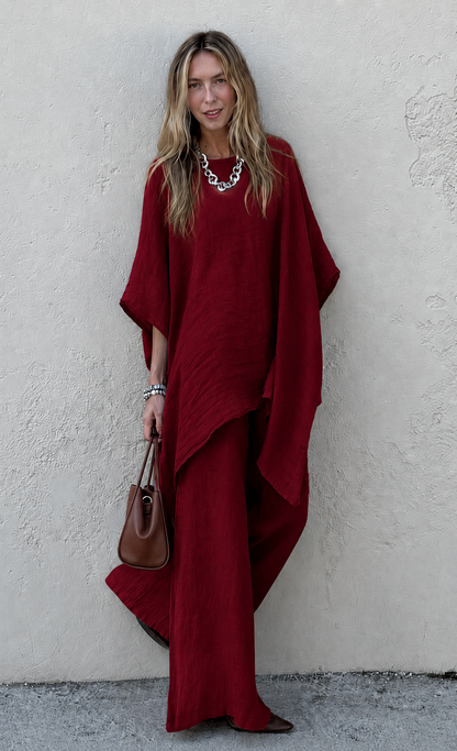 Elegant Linen Co-Ord Set – Loose Fit Two Piece Outfit SBS-12