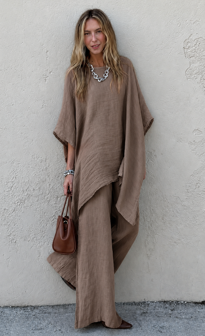 Elegant Linen Co-Ord Set – Loose Fit Two Piece Outfit SBS-12