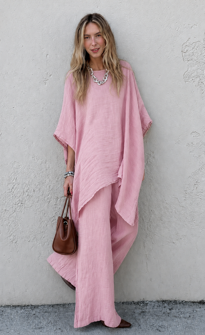Elegant Linen Co-Ord Set – Loose Fit Two Piece Outfit SBS-12