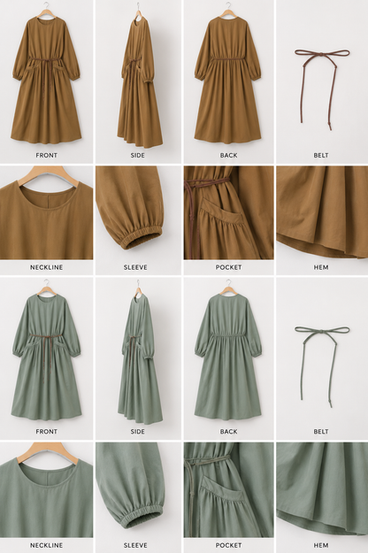 Linen Maxi Dress – Breathable Elegant Nightwear SBS-10