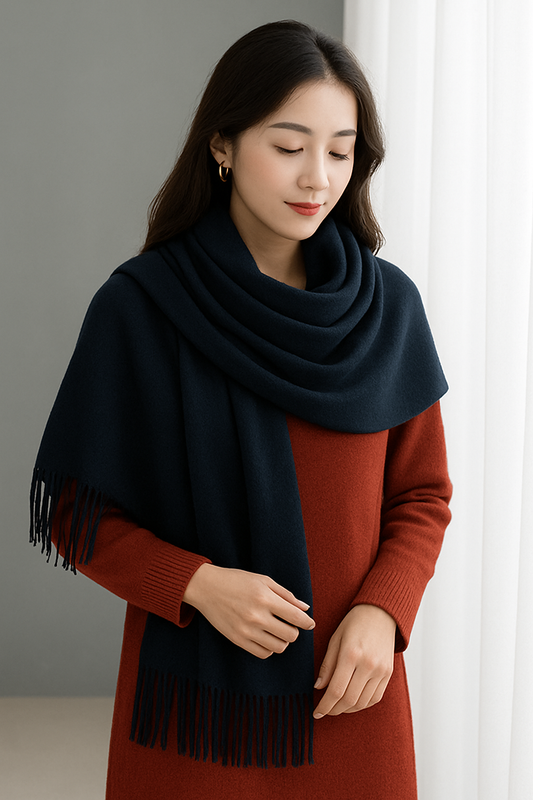 Woman Shawls Navy Blue