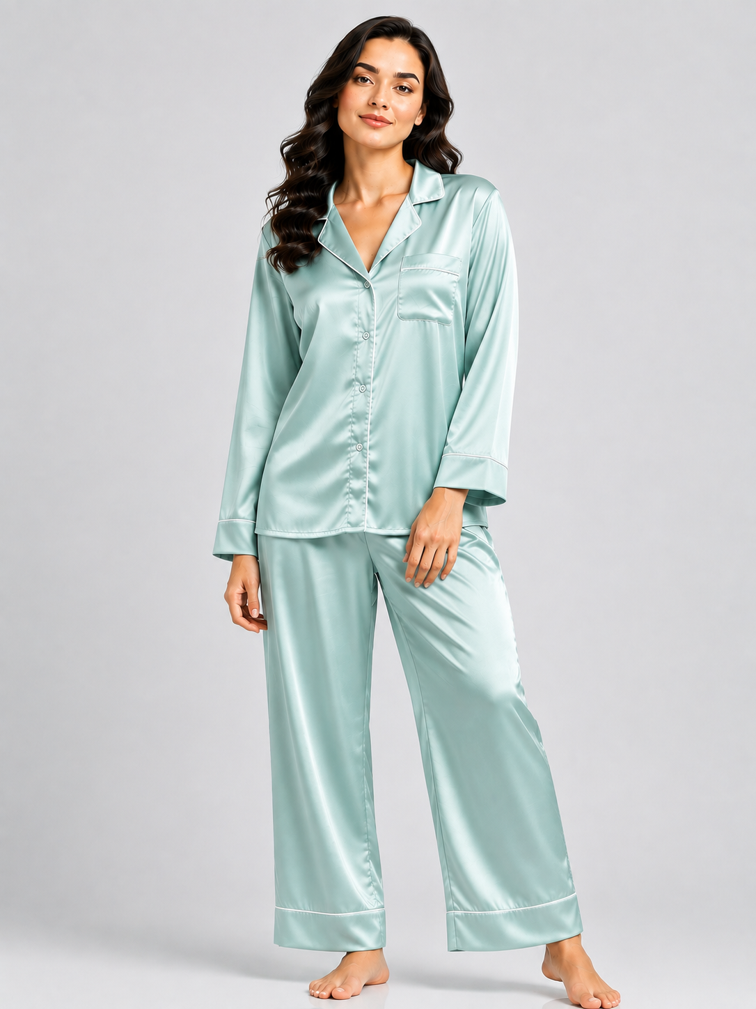 PLAIN SILK -  SEAFOAM GREEN