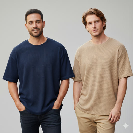 WAFFLE KNITTED TEES - PACK OF 2 -D2