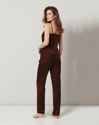 CAMI SILK - DARK BROWN
