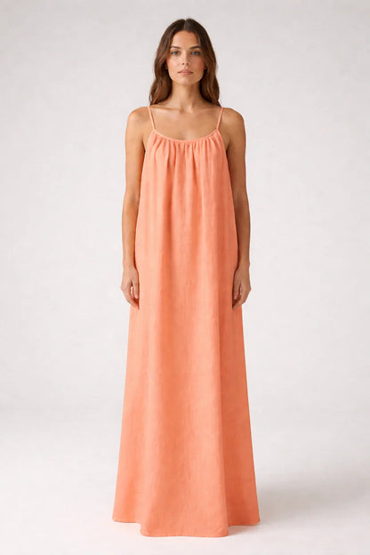 STUNNING BACKLESS MAXI DRESS - DUSTYROSE
