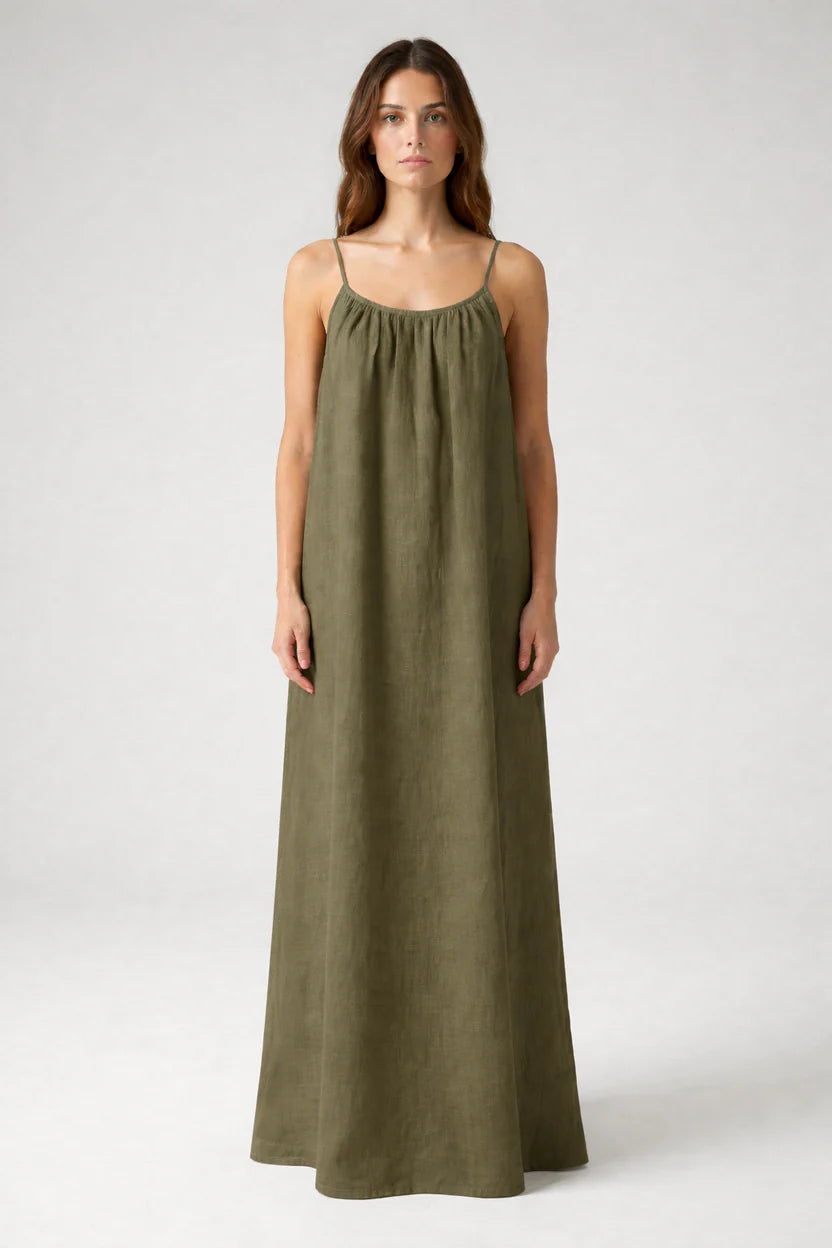 Premium Women's Linen STUNNING BACKLESS MAXI DRESS SBS-2